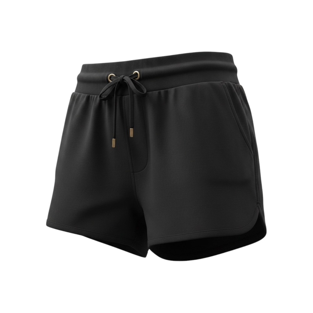 C'est Toi Womens Black Linen Blend Dolphin Shorts Drawstring Pockets TP549 Small - Picture 4 of 10